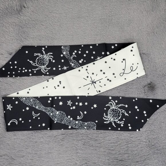 Cancer Zodiac Sign Silk Twilly Scarf - Picture 7 of 7